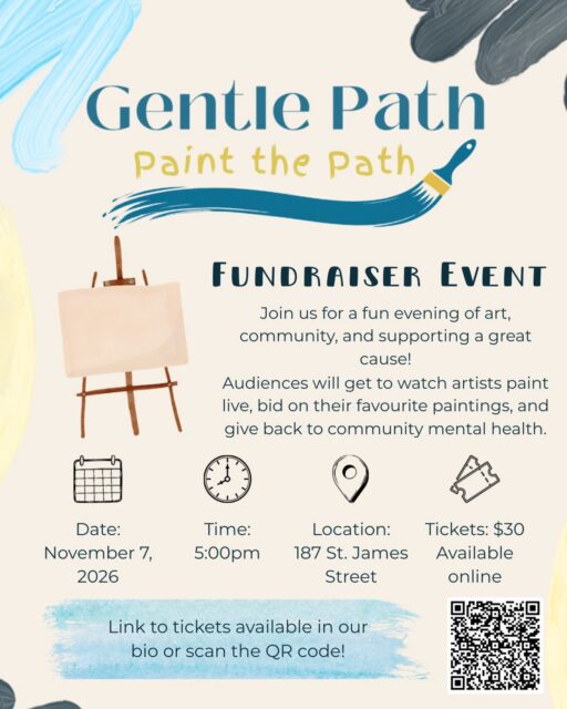 🎨Artist registration is officially closed and tickets for our Paint the Path fundraiser are now on sale!
Join us for an evening of creativity, friendly competition, and fun as talented local artists go head-to-head in a timed painting competition. All in support of accessible, affordable counselling in our community 🖌️
Get your tickets with the link in our bio!